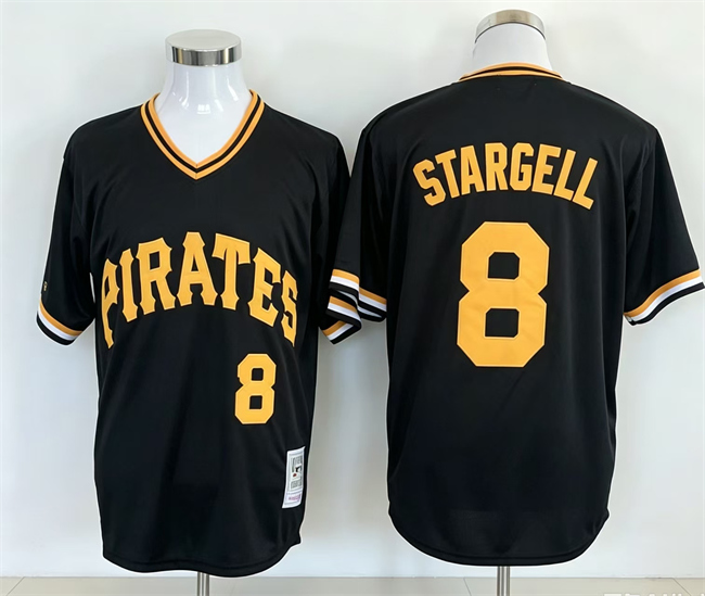 Men's Black Pittsburgh Pirates #8 Willie Stargell Stitched Jersey
